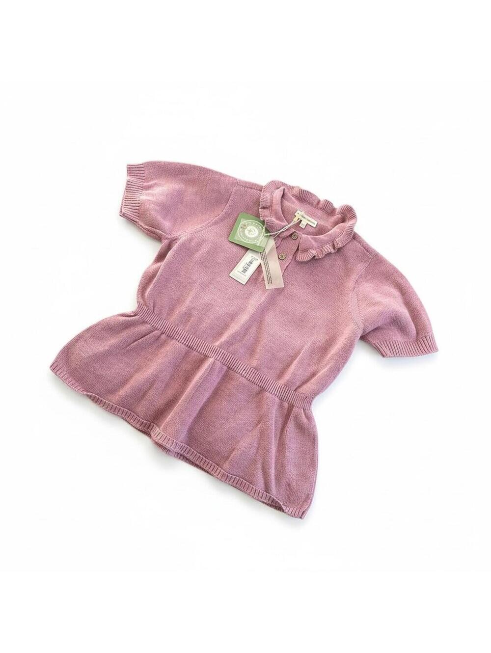 Sunday Collective Organic Cotton Knit Peplum Top – Lilac – Size 10–11Y – NWT